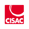 Red square logo with white curved line and the text 