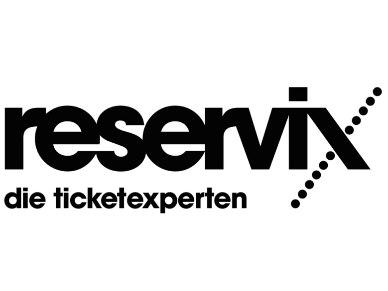Schwarzes Reservix-Logo mit dem Slogan